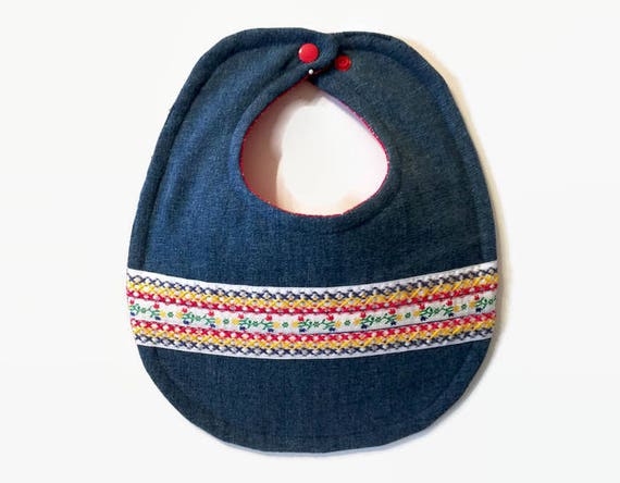 Handmade Baby Bibs - Embroidered Bibs - Denim Bib - Baby Girl Bibs - Baby Gifts Il_570xn