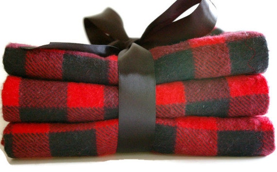 Buffalo Plaid Burp Cloths - Flannel Burp Cloth Set - Gifts for Baby ...