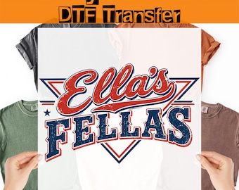 Vintage Western Cowboy Ella's Fellas Club DTF Transfer, Retro Member of the Ella Fella Club Ready To Press,
