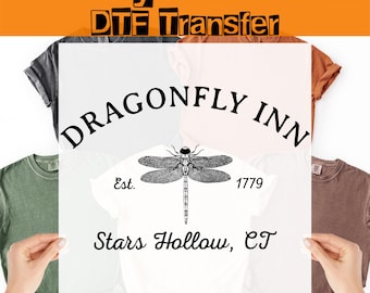 Transferencia térmica Dragonfly Inn DTF, Stars Hollow termoadhesivo, Luke's Diner Dragonfly listo para planchar