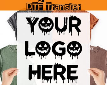 Custom Logo DTF Heat Transfer, Personalized Your Logo Here Ready to Press, Business Apparel Iron-On-Decal,