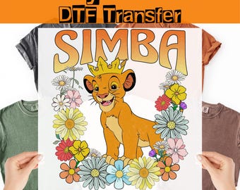 Disney Lion King Simba Ready To Press, Floral Hakuna Matata DTF Heat Transfer,