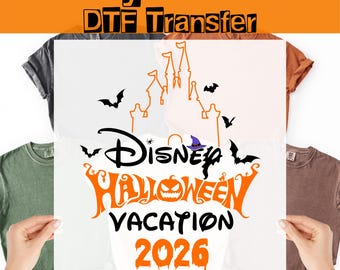 Disney Halloween Vacation 2026 DTF Transferencia, Disney Family Trip Spooky Season Listo para imprimir,