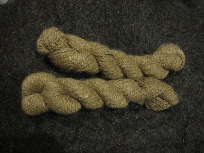 2 Skeins Llama Yarn Taupe 100% Llama 2-ply worsted from Silver Fortune and Primary Colors image 1