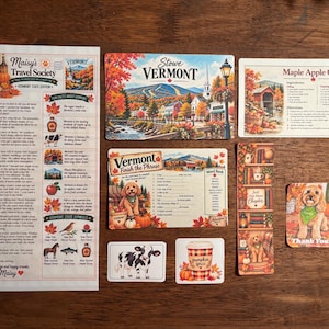 Vermont Travel Letter | Word Game | Letter | Bookmark | US Travel | Calendar | Mail Club | Postcard l Stationery l Scrapbook I Sticker image 2