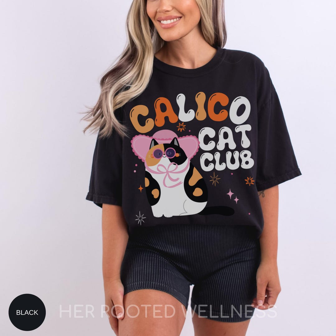 Calico Cat Shirt | Comfort Colors Retro Calico Cat Tee | Tricolor Cat ...