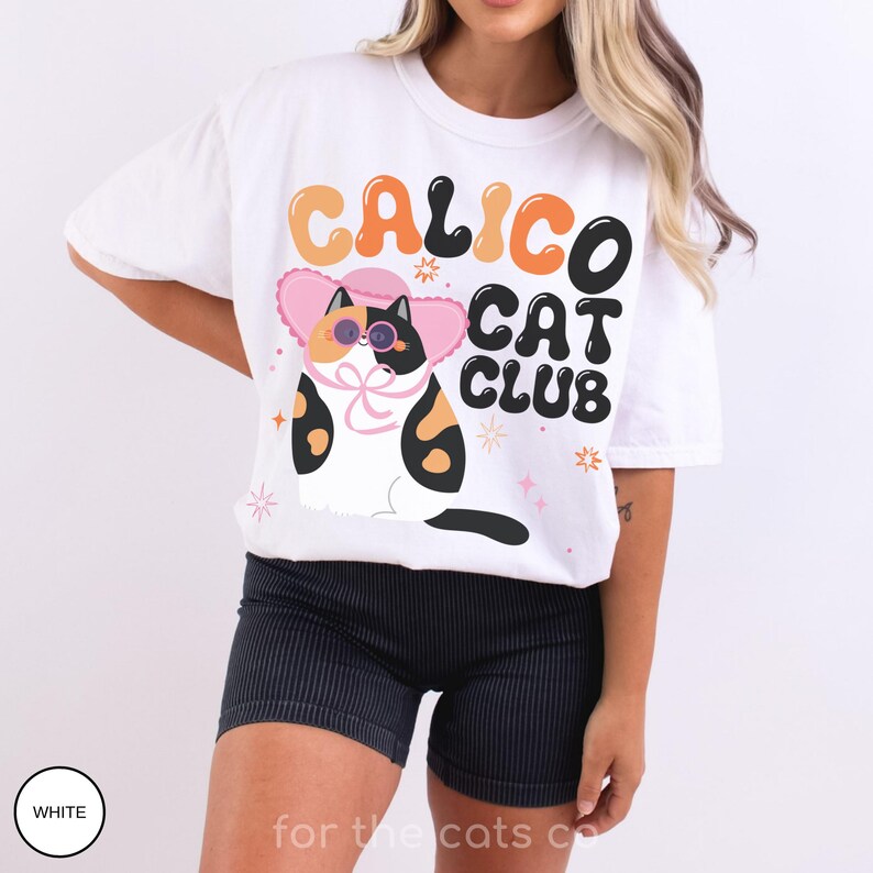 Calico Cat Shirt | Comfort Colors Retro Calico Cat Tee | Tricolor Cat ...
