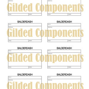 Balderdash - Extra Score/Word Cards - Digital Download