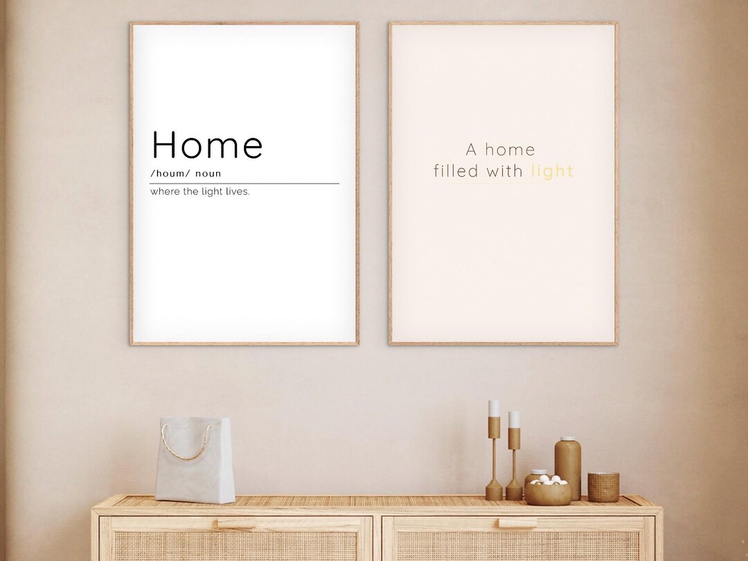 Cozy Minimalist Wall Art Set of 2, Neutral Beige Print, Calm Home Decor ...
