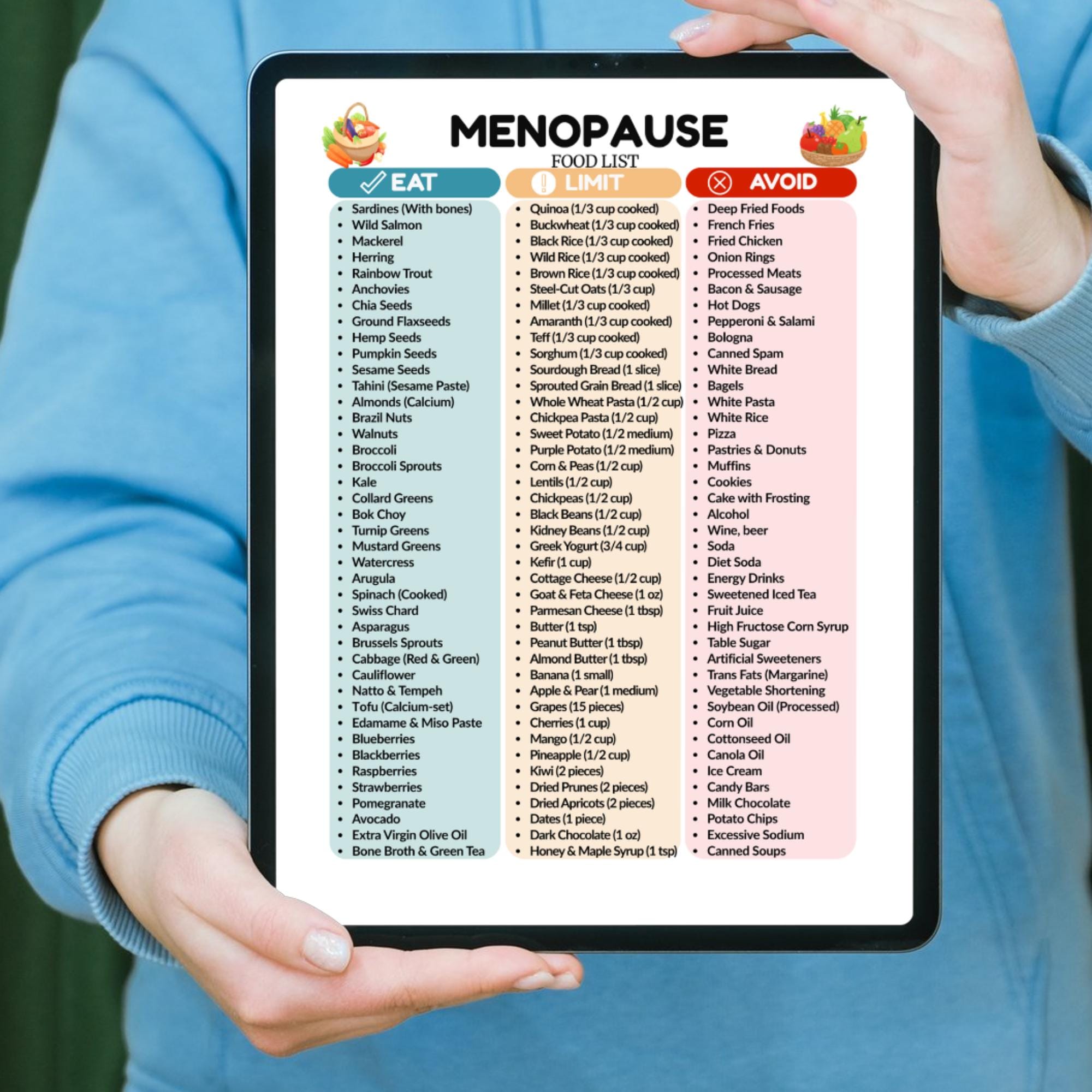 Menopause Food List PDF – Diet Guide for Hormone Balance, Eat & Avoid ...