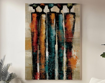 Lienzo decorativo para pared con mujeres africanas, retrato de mujeres altas, decoración afrocéntrica, arte mural con mensaje cultural.