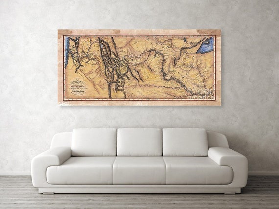 history teacher gift, lewis and clark, map art, historical art, teacher gifts, traveler gifts, historical gifts, fur trade, American History