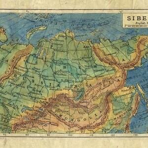 115 Siberia 1906 11x14&quot; vintage historic antique map poster print by Lisa Middleton