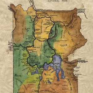 Yellowstone, yellowstone national park, yellowstone national park map, yellowstone national park poster, map yellowstone, map YNP