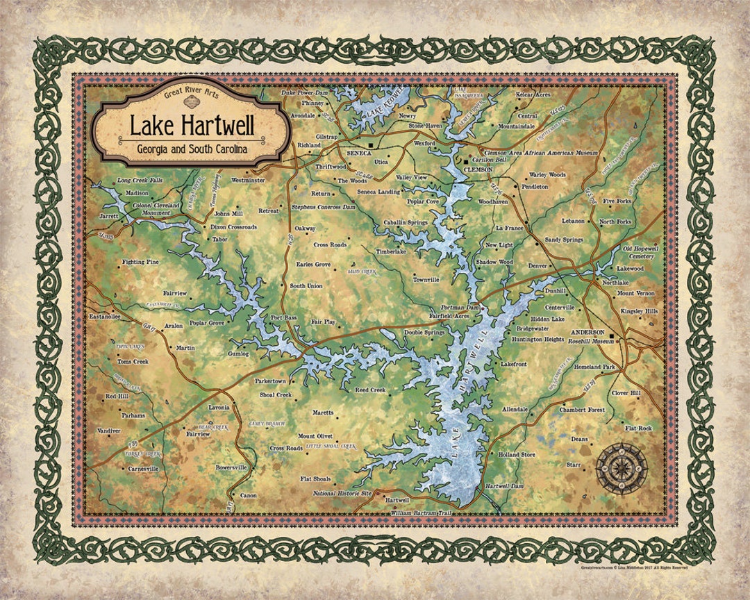 Lake Hartwell Georgia Lakes Lake Life Lake House Lake Art - Etsy Denmark