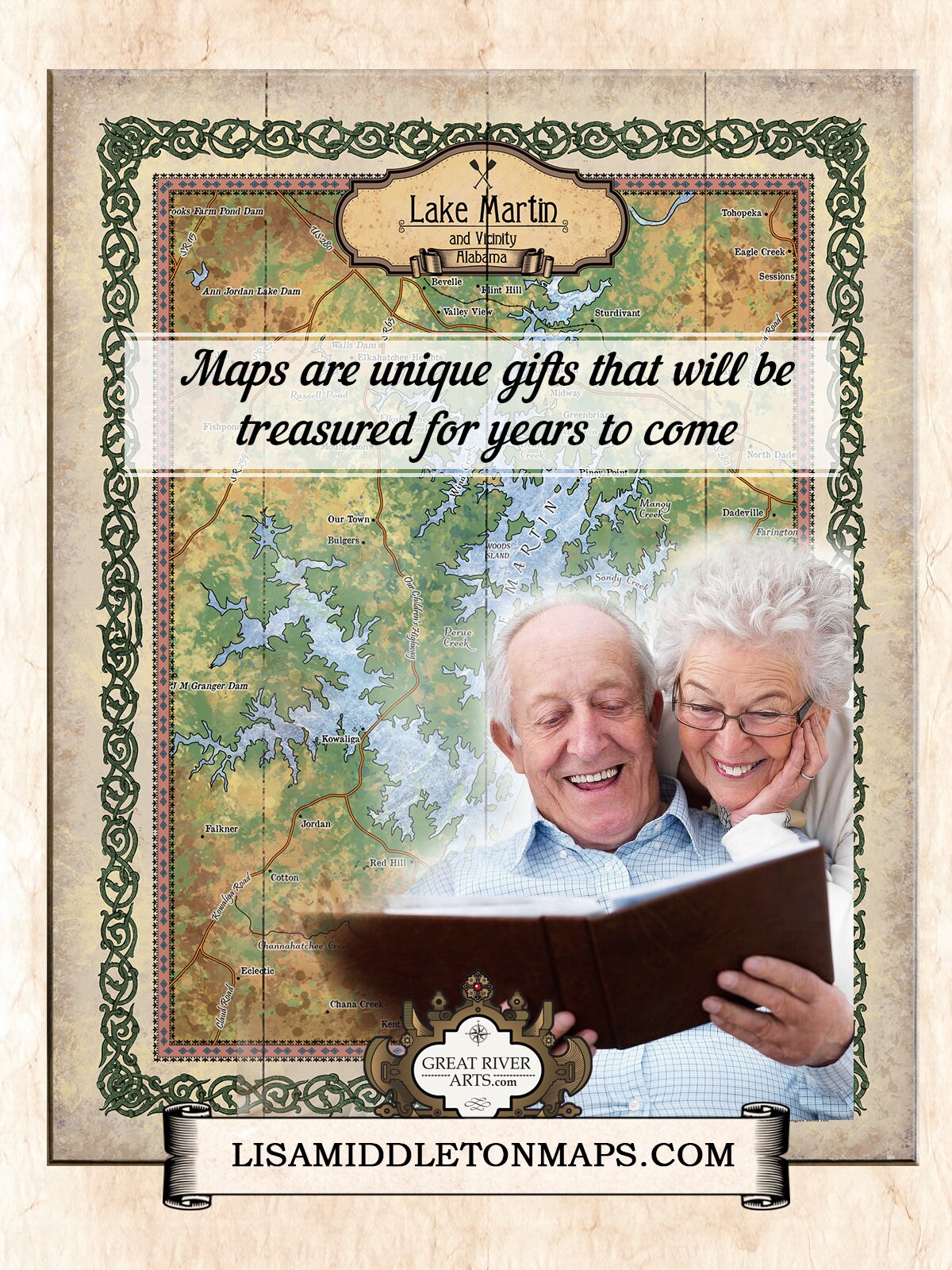 Lake Martin Alabama Lake Map Art Map Art on Wood or Metal for - Etsy