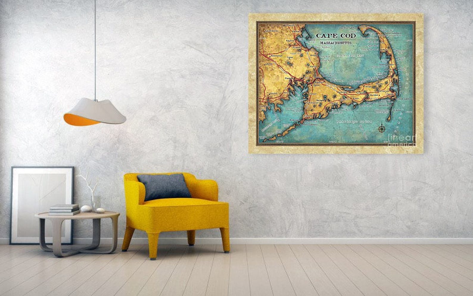 Cape Cod Map Cape Cod Decor Cape Cod Wall Art Cape Cod Etsy