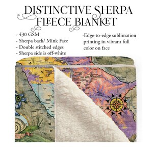 Mississippi River Driftless Region Minnesota Wisconsin Map Blanket Double Stitched Edges Cozy Fluffy Soft 430 GSM Polyester Throw Blanket image 2