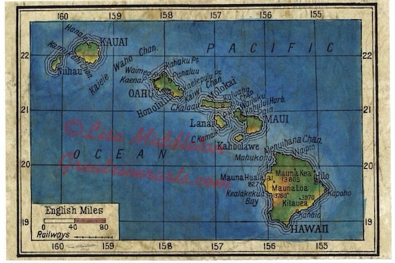 Hawaii Map Art, Hawaii Map, Map Hawaii, Art Map Hawaii, Hawaiian