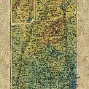 085 New Hampshire Vintage Map Art Print Poster Artwork Wall Decor for Home, Office, Dorm & Gift
