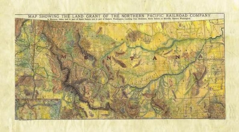 62 Kalispell Birds Eye View Vintage Historic Antique Map Painting Poster Print Home Garden Garden Poster