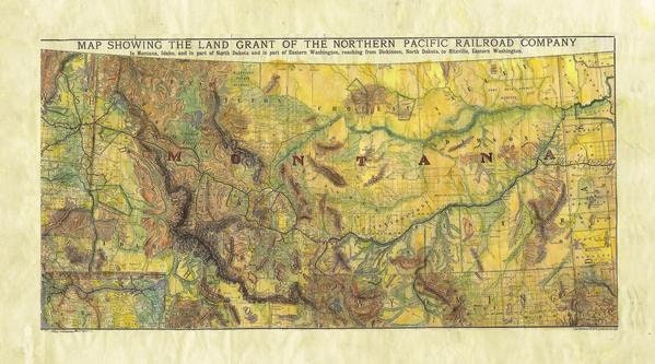Montana Historic Railroad Map Montana Northern Pacific Railroad Vintage Historical Map From | Etsy Norway