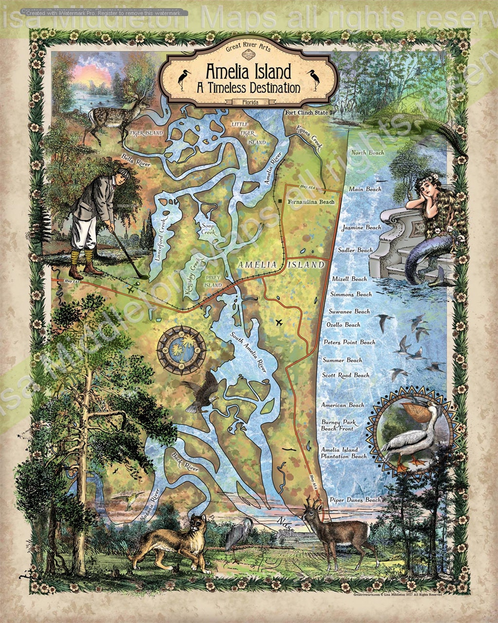 Map Of Amelia Island Amelia Island Florida Amelia Island Amelia Island Map | Etsy Canada