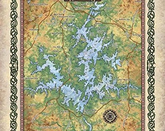 Lake Martin Map, Lake Martin AL gift, Lake Map Print, Alabama Map, Alabama, Lake gift, Custom Map Gift, Lake House Decor, Lake House Gift