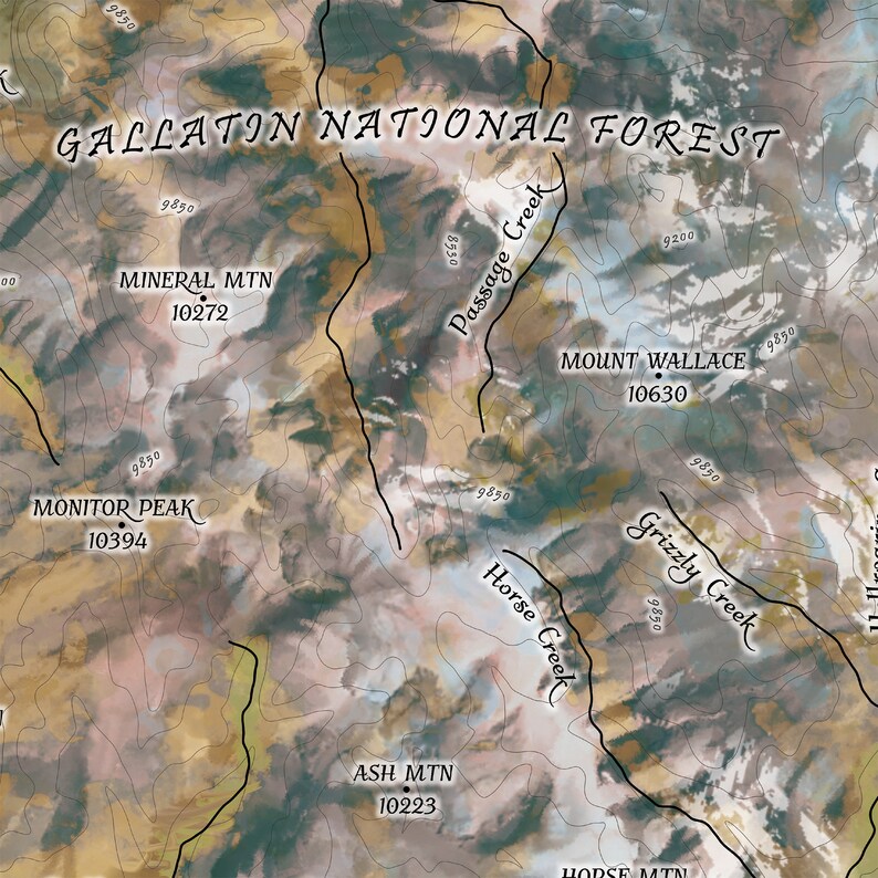 Montana Map Paradise Valley Bozeman Chico Livingston - Etsy