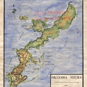 Okinawa Japan Map with the city name Nakajin