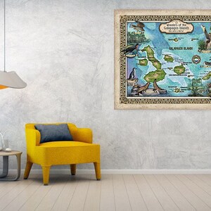 Galapagos map Galápagos Islands poster, World Travel Map, World Travel Decor, World Traveler, Traveler gift, Cartography gift tropical art image 4