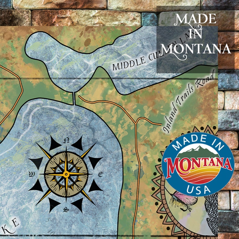 Minnesota Lower Cullen Lake Map Art Map Art on Wood or Metal Etsy