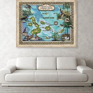 Galapagos map Galápagos Islands poster, World Travel Map, World Travel Decor, World Traveler, Traveler gift, Cartography gift tropical art image 3