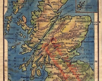 Scotland, scotland map, map scotland, scotland map print, map print scotland, map art scotland, old map scotland, scotland old map