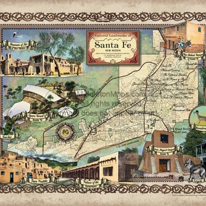 Santa Fe, Santa Fe Art, Santa Fe Decor, New Mexico, New Mexico Art, New Mexico Gift, South Western Decor, South Western Art, South Western