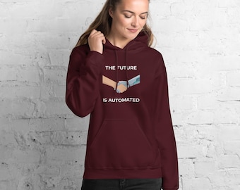 Sweat à capuche AI | L'avenir est automatisé | Vêtements techniques pour programmeur