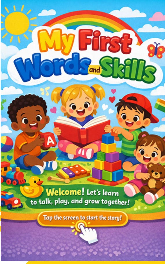 Kids first words and skills learning skills