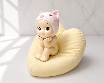 Expositor de Sonny Angel y Smiski, cojín con forma de corazón, estante para figuras, mini soporte coleccionable
