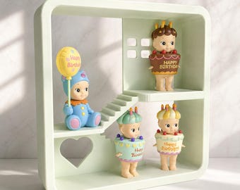 Sonny Angel & Smiski House Display Shelf | Pastel Figure Stand, Kawaii Mini Room Display, Blind Box Organizer, Collectible Shelf Decor