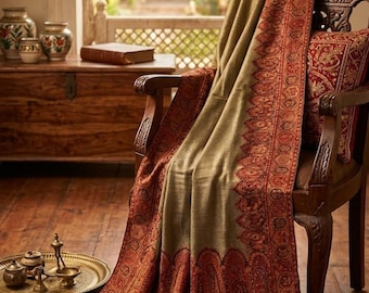 Handcrafted Moonlight shawl - Luxury Embroided wool drapping shawl