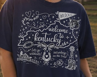 Kentucky Wildcats Game Day Tee, Coquette Football Shirt, Comfort Colors 1717