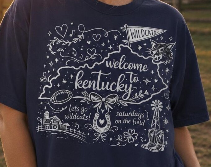 Kentucky Wildcats Game Day Tee, Coquette Football Shirt, Comfort Colors 1717