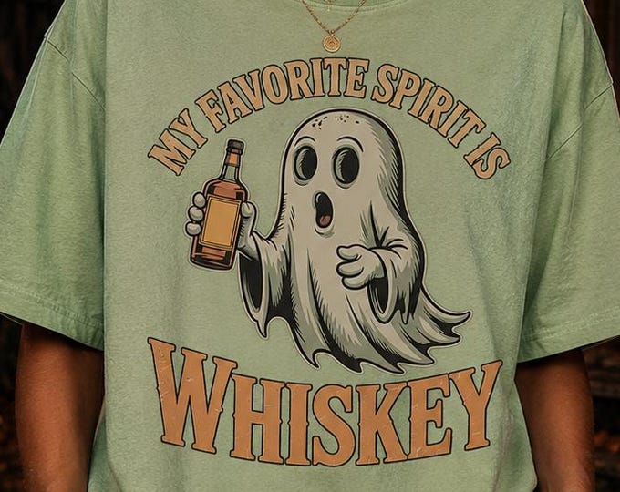 Ghost Whiskey Shirt, Funny Halloween Boo Tee, Spooky Season Comfort Colors T-Shirt