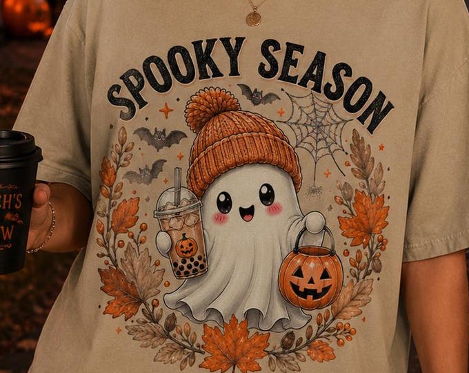 Ghost Coffee Halloween Shirt, Spooky Season Fall Graphic Tee