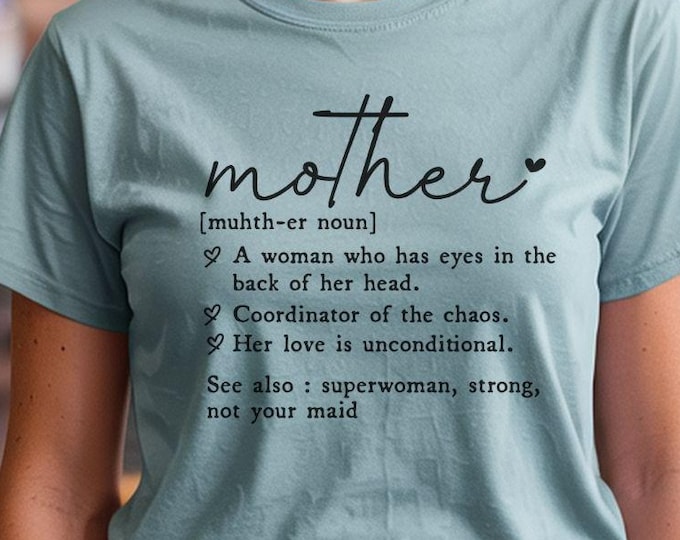 Mother Definition Shirt, Minimalist Typography Mom Tee, Mothers Day Gift