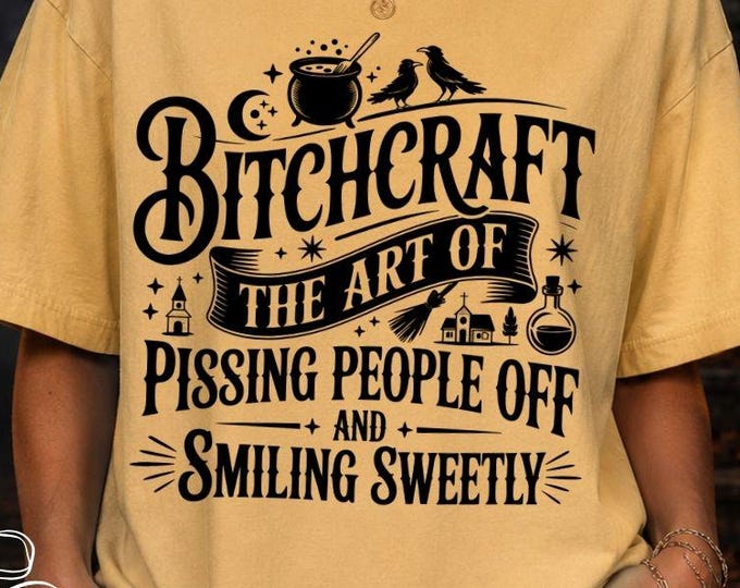 Bitchcraft Halloween Shirt, Comfort Colors Witchy Tee, Spooky Season Graphic, Yam Yam Color