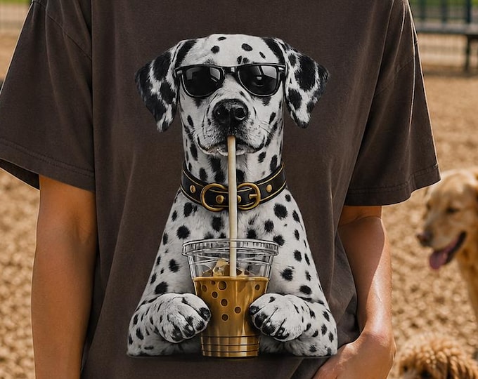 Dalmatian Dog Mom Iced Coffee Shirt | Comfort Colors 1717 Graphic Tee