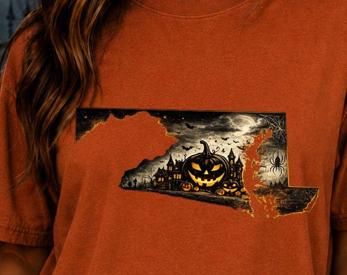 Maryland Halloween Shirt, Haunted House Pumpkin Patch Tee, Comfort Colors Fall Graphic