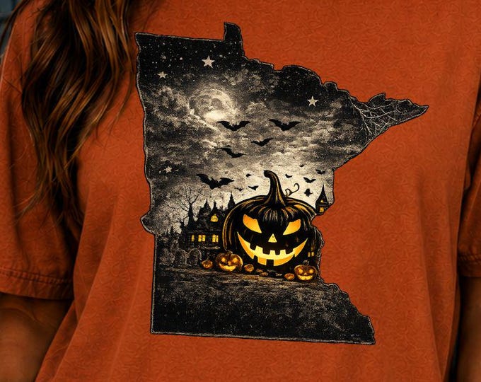 Minnesota Halloween Shirt, Spooky Haunted House Graphic Tee, Comfort Colors 1717