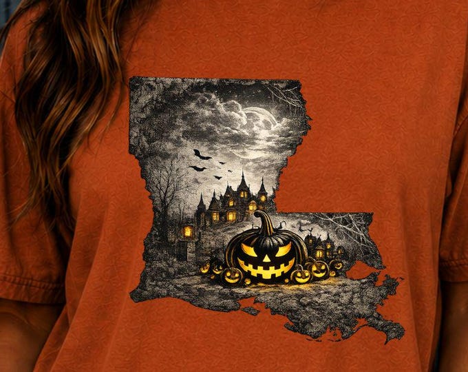 Louisiana Halloween Haunted Mansion Shirt, Spooky Pumpkin Patch Graphic Tee
